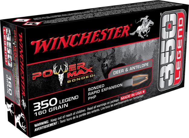 Picture of Winchester Ammo X3501BP Power Max Bonded  350Legend 160gr Bonded Rapid Expansion PHP 20 Per Box/10 Case