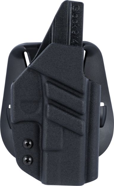 Picture of 1791 Gunleather TACPDHOWBGLOCKBLKR Tactical Kydex  OWB Black Kydex Paddle Compatible w/Glock Right Hand