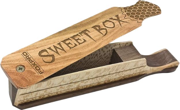 Picture of Foxpro SWTBOX Sweet Box  Box Call Turkey Sounds Attracts Turkeys Natural Honey Locust/Walnut Wood