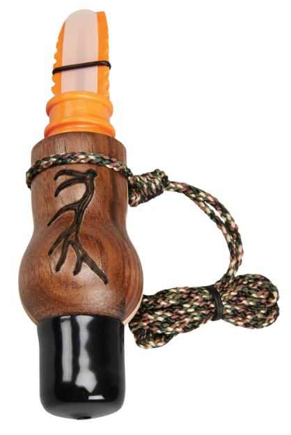 Picture of Wayne Carlton's Calls 70168 Whispering Cow Call  Open Call Cow Sounds Attracts Elk Natural Walnut/Maple