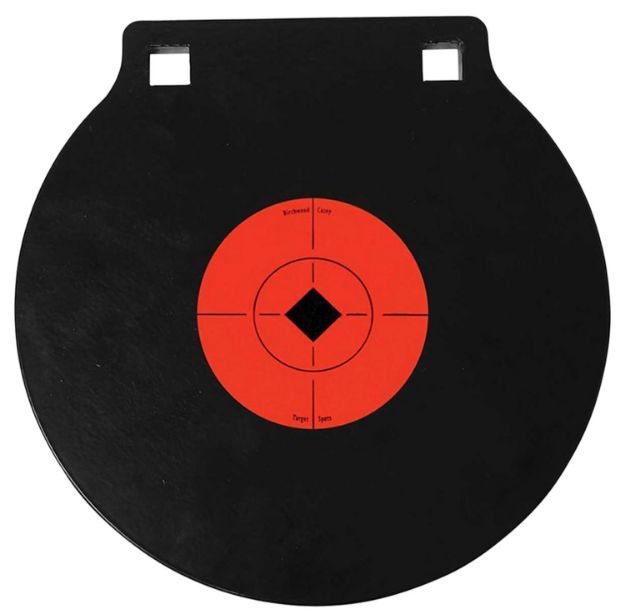 Picture of Birchwood Casey 47615 World of Targets Double Hole 10" Pistol/Rifle Black/Orange AR500 Steel Circle w/Crosshair & Diamond 0.38" Thick Hanging