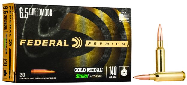 Picture of Federal GM65CRD1 Premium Gold Medal 6.5Creedmoor 140gr Sierra MatchKing BTHP 20 Per Box/10 Case