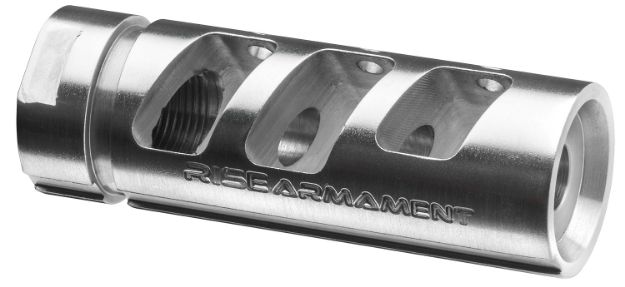 Picture of Rise Armament RA701308SLVR RA-701  Silver Stainless Steel with 5/8"-24 tpi Threads & 2.50" OAL 1.35" Diameter for 7.62x51mm NATO AR-Platform