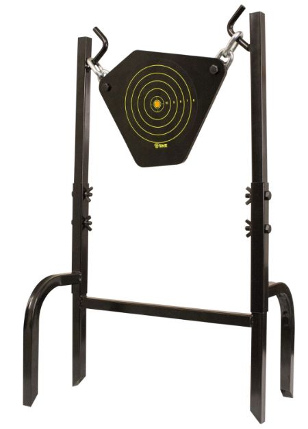 Picture of SME 95GNG Gong Heavy Duty 9.50" Handgun/Rifle Black 10MM NM500 Steel Bullseye Includes Black