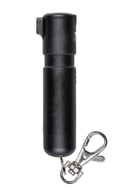 Picture of Sabre MDBK02 Mighty Discreet Pepper Spray Capsaicin UV Dye Effective Distance 12 ft .20 oz Black Includes Key Ring Includes Snap Clip