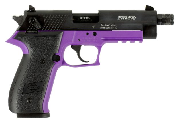 Picture of GSG GERG2210TFFL FireFly  22 LR 10+1 4.90" Black Threaded Barrel & Serrated Slide, Purple Zinc Alloy w/Accessory Rail Frame, Black Polymer Grip