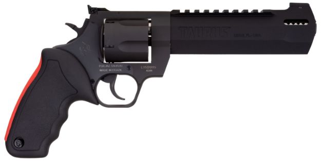 Picture of Taurus 2454061RH Raging Hunter  454 Casull 5rd 6.75" Matte Black Oxide Steel Black Rubber with Integrated Red Cushion Insert Grip