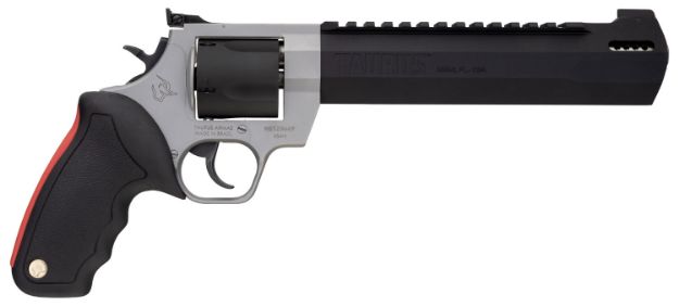 Picture of Taurus 2454085RH Raging Hunter  454 Casull 5rd 8.37" Matte Black Oxide Cylinder & Barrel Matte Stainless Steel Frame Black Rubber with Integrated Red Cushion Insert Grip