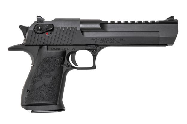 Picture of Magnum Research DE429 Desert Eagle Mark XIX 429 DE 7+1, 6" Black Steel Barrel, Matte Black Serrated Carbon Steel Slide & Frame w/Beavertail, Black Rubber Grip, Manual Thumb Safety, Right Hand