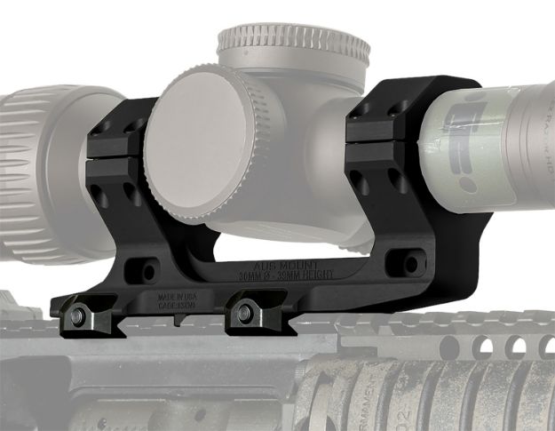 Picture of Reptilia LLC 100116 AUS Optic Mount Black 7075-T6 Aluminum 30mm Tube Mil-Spec 1913 Picatinny Rail Mount