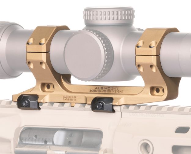 Picture of Reptilia LLC 100155 AUS Optic Mount FDE 7075-T6 Aluminum 34mm Tube Mil-Spec 1913 Picatinny Rail Mount