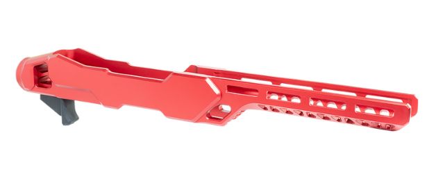 Picture of Timber Creek Outdoors ERC1022R Enforcer Rifle Chassis Red Aluminum Fits Ruger 10/22 Compatible w/ MSR Buffer Tubes