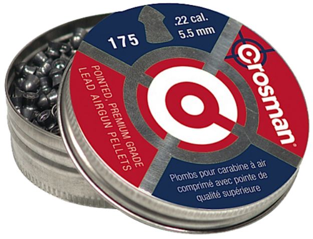 Picture of Crosman P022 Premier Pointed 22 Lead Pointed Hunting Pellet 175/Tin