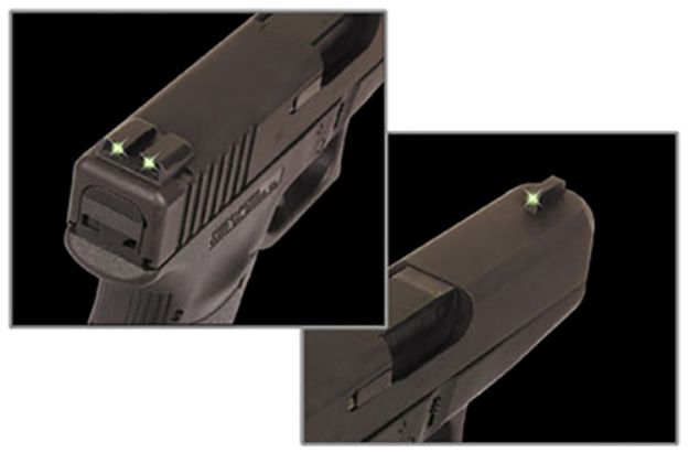 Picture of TruGlo TG231G1 Tritium  Green Tritium Front & Rear/Black Nitride Fortress Frame, Compatible w/Glock 9mm Luger/40 S&W, Front Post/Rear Dovetail Mount