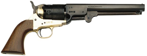 Picture of Traditions FR18511 1851 Navy Break Open 44 Cal #11 Percussion 7.50" 6 Shot Brass Frame Blued Barrel & Cylinder Walnut Grip