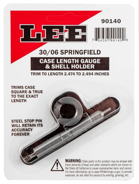 Picture of Lee Precision 90140 Case Length Gauge  30-06 Springfield Steel Works With Zip Trim Includes Shell Holder