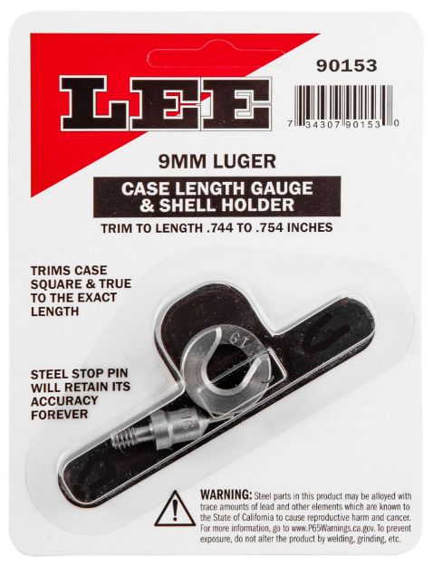 Picture of Lee Precision 90153 Case Length Gauge  9mm Luger Steel Works With Cutter/Lock Stud Includes Shell Holder