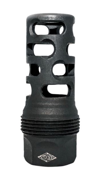 Picture of Yankee Hill 4405MB28 sRx Q.D. Muzzle Brake Long Black Phosphate Steel with 1/2"-28 tpi, 9mm, 2.30" OAL & 9.375" Diameter for sRx Adapters