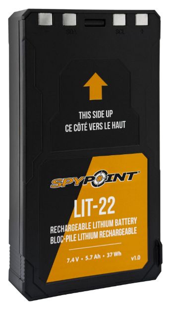 Picture of Spypoint 05549 LIT-22 Rechargeable Lithium Battery Pack  Black 7.4 Volts