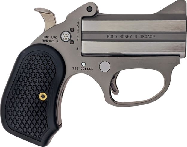 Picture of Bond Arms BAHB Honey B  380 ACP 2rd Shot 3" Matte Stainless Steel Frame, Black Extended B6 Resin Grips