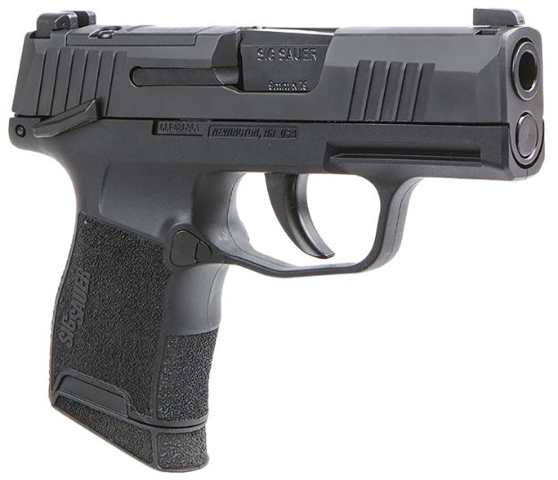 Picture of Sig Sauer 3659BXR3PMS P365 BXR Micro-Compact 9mm Luger 10+1, 3.10" Black Steel Barrel, Black Nitron Optic Ready/Serrated Slide, Black Stainless Steel Frame w/Picatinny Rail, Black Polymer Grips