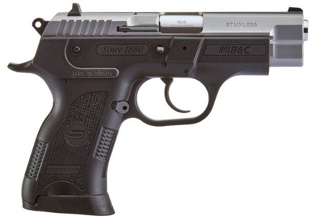 Picture of SAR USA B6C9ST B6C Compact 9mm Luger Caliber with 3.80" Barrel, 13+1 Capacity, Black Finish Beavertail Frame, Serrated Stainless Steel Slide & Polymer Grip