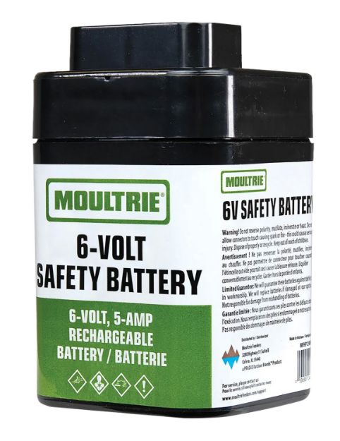 Picture of Moultrie MFHP12406 6V Rechargeable Safety Battery  Black Compatible w/Moultrie Feeders