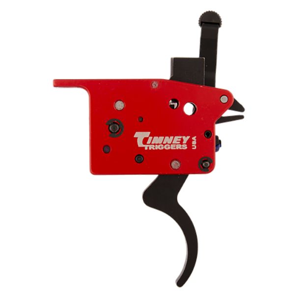 Picture of Timney Triggers 307 Featherweight Deluxe  Black/Red Curved Trigger 3 lbs Draw Weight Fits Mosin-Nagant