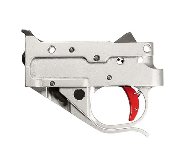 Picture of Timney Triggers 10222C16 Replacement Trigger  Single-Stage Curved Trigger with 2.75 lbs Draw Weight & Silver/Red Finish for Ruger 10/22