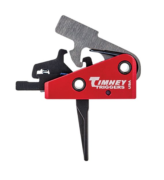 Picture of Timney Triggers 662SST Targa Short Trigger  Two-Stage Straight Trigger with 2 lbs Draw Weight & Black/Red Finish for AR-Platform