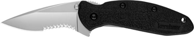 Picture of Kershaw 1620ST Scallion  2.40" Folding Drop Point Part Serrated Bead Blasted 420HC SS Blade Black Glass-Filled Nylon  Handle Includes Pocket Clip