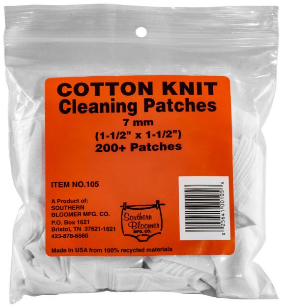 Picture of Southern Bloomer 105 Cleaning Patches  7mm Cotton 200 Per Pack