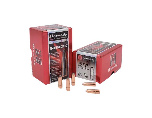 Picture of Hornady 3130 InterLock  303 Cal .312 174 gr Round Nose 100 Per Box/ 15 Case