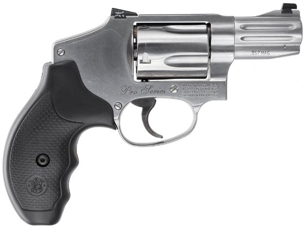 Picture of Smith & Wesson 178044 M&P Performance Center 640 J-Frame Frame 357 Mag/38 S&W Spl +P 5rd 2.13" Satin Stainless Steel Barrel, Cylinder & Frame, Black Finger Groove Grip, Concealed Hammer