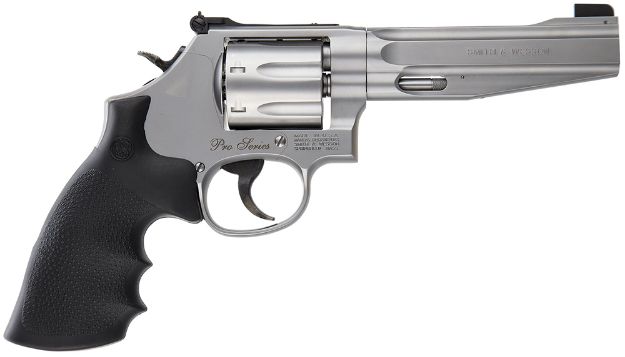 Picture of Smith & Wesson 178038 Model 686 Performance Center Pro  357 Mag or 38 S&W Spl +P Stainless Steel 5" Barrel & 7 Shot Cylinder Cut For Moon Clips, Matte Silver Stainless Steel L-Frame