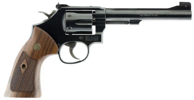 Picture of Smith & Wesson 150718 Model 48 Classic 22 WMR Blued Carbon Steel 6" Barrel, 6rd Cylinder & K-Frame,  Wood Grip