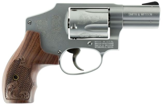 Picture of Smith & Wesson 150784 Model 640 *CA Compliant 357 Mag  2.13" Stainless Engraved Barrel , 5rd Stainless Engraved Cylinder, Matte Silver Stainless Steel Engraved J Frame , Wood Engraved Grip