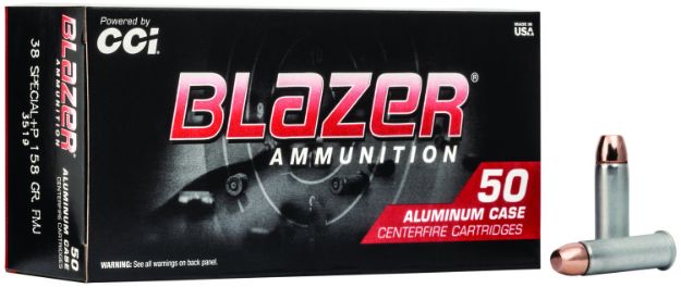 Picture of CCI 3519 Blazer Handgun 38Special +P 158gr Total Metal Jacket 50 Per Box/20 Case