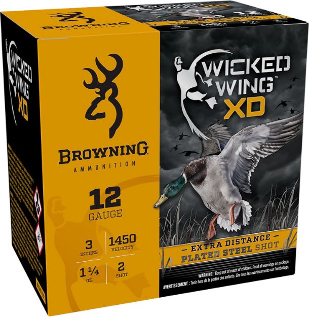 Picture of Browning Ammo B193411232 Wicked Wing XD  12Gauge 3" 1 1/4oz 2Shot 25 Per Box/10 Case