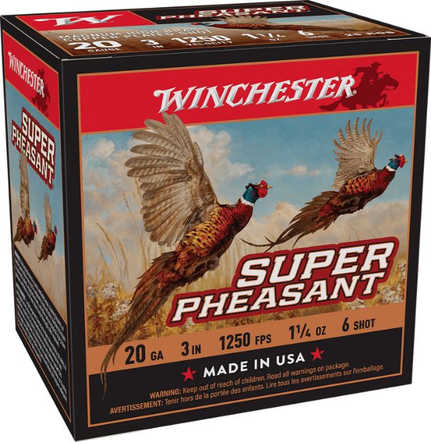 Picture of Winchester Ammo X203PH6 Super Pheasant Magnum High Brass 20Gauge 3" 1 1/4oz 6Shot 25 Per Box/10 Case