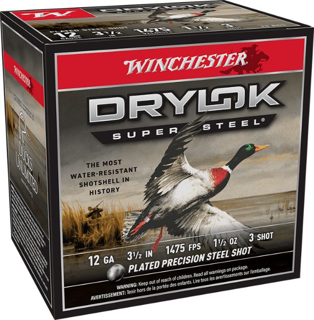 Picture of Winchester Ammo SSH12LH3 Drylok Super Steel High Velocity 12Gauge 3.50" 1 1/2oz 3Shot 25 Per Box/10 Case