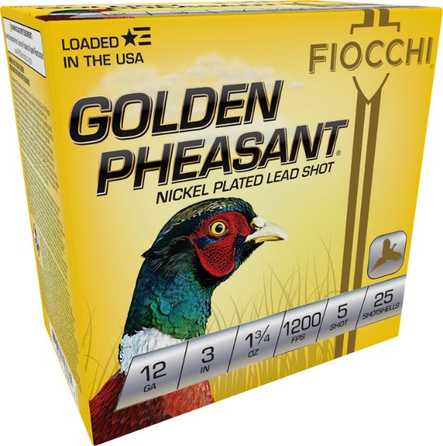 Picture of Fiocchi 123GP5 Golden Pheasant Extrema 12Gauge 3" 1 3/4oz 5Shot 25 Per Box/10 Case