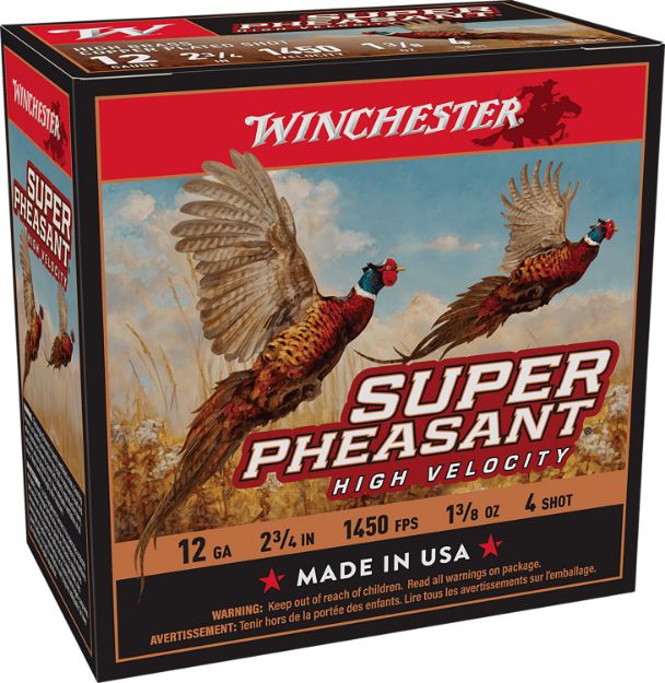 Picture of Winchester Ammo X12PHV4 Super Pheasant High Velocity High Brass 12Gauge 2.75" 1 3/8oz 4Shot 25 Per Box/10 Case