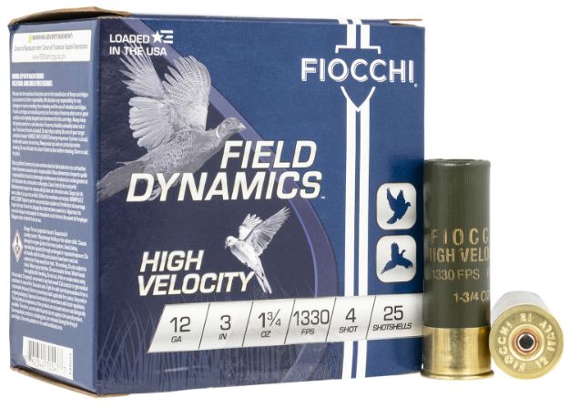 Picture of Fiocchi 123HV4 Field Dynamics High Velocity 12Gauge 3" 1 3/4oz 4Shot 25 Per Box/10 Case