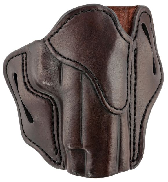 Picture of 1791 Gunleather ORBH23SBRR BH2.3 Optic Ready OWB Size 2.3 Signature Brown Leather Belt Slide Compatible w/Glock 17/20/21/22/31/34/35/40/41/S&W M&P Shield Right Hand