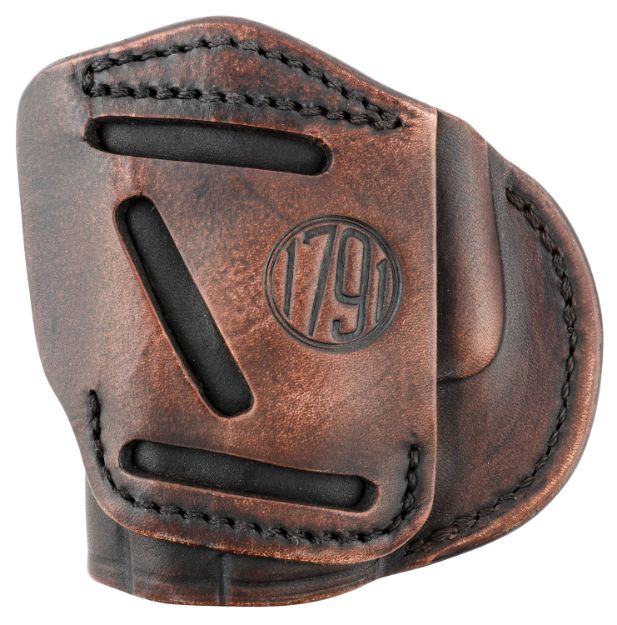 Picture of 1791 Gunleather 4WH4VTGR 4-Way  IWB/OWB 04 Vintage Leather Belt Clip Compatible w/Springfield XDS/Springfield XD/Glock 26/S&W M&P Shield Plus