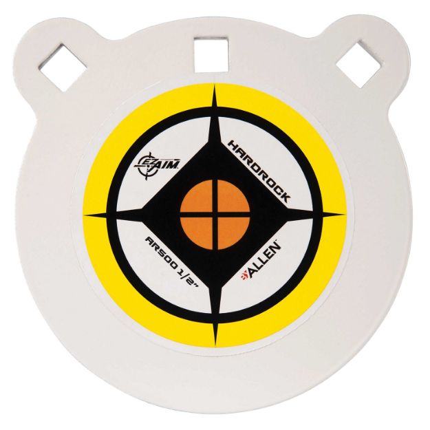 Picture of EZ-Aim 15597 Hardrock  6" AR500 Steel Gong Shooting Target .50" Thickness White / Yellow / Black