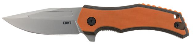 Picture of CRKT 2372 Fawkes  2.74" Folding Clip Point Plain Bead Blasted 4116 Stainless Steel Blade/ Black/Orange G10 Handle Includes Pocket Clip