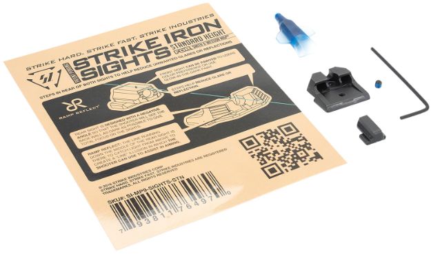 Picture of Strike Industries MP9SIGHTSSTN Strike Iron Sights  Black/Blank Front Sight Black/Blank Rear Sight Smith & Wesson M&P Standard Height