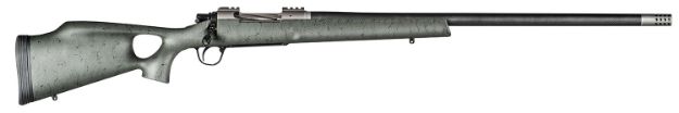 Picture of Christensen Arms CA10269215422 Summit TI  Full Size 300 Win Mag 3+1, 26" Natural Titanium Steel Threaded Barrel, Natural Titanium Aluminum Receiver, Green w/Black Webbing Fixed Thumbhole Stock